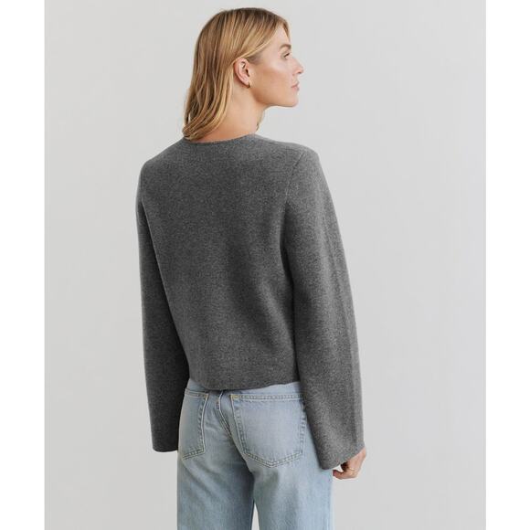 JENNI KAYNE Chelsea wool cashmere Cardigan Gray Derby XL - Picture 4 of 11